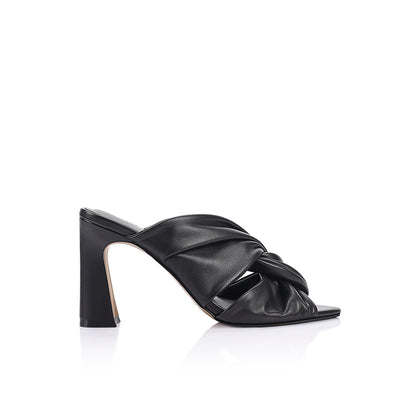 Esme Mule Black Leather - Lana Wilkinson