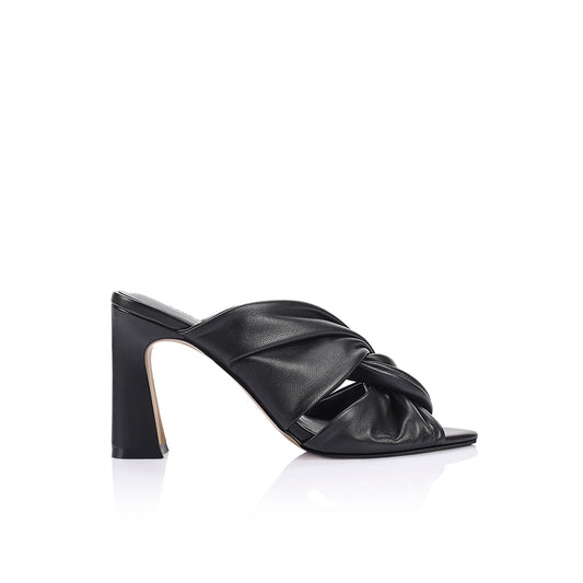 Esme Mule Black Leather - Lana Wilkinson
