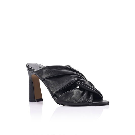 Esme Mule Black Leather - Lana Wilkinson