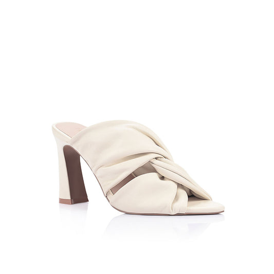 Esme Mule Ivory Leather - Lana Wilkinson