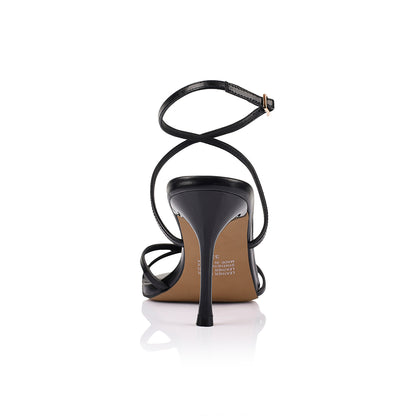 Garcelle Heel Black Leather - Lana Wilkinson