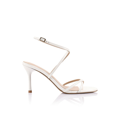 Garcelle Heel White Leather - Lana Wilkinson