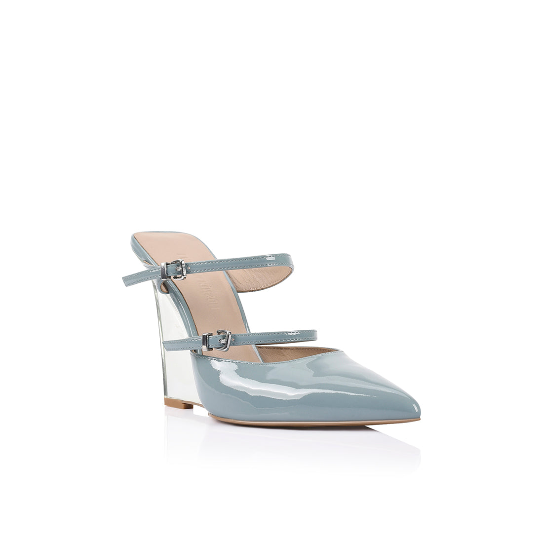 Gwen Wedge Lucite & Mint Patent - Lana Wilkinson Official