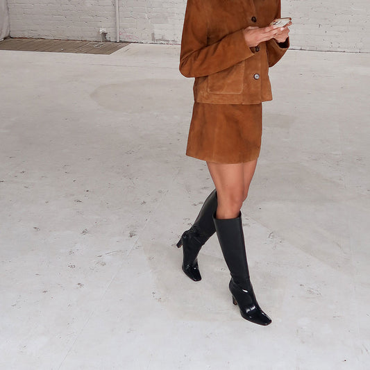 Hudson Boot Black High Shine Leather - Lana Wilkinson
