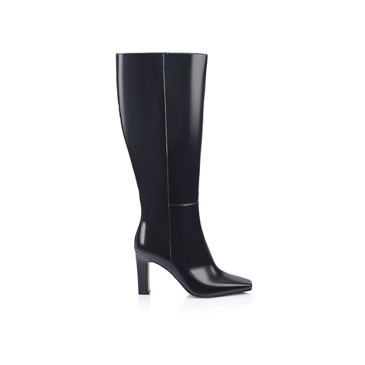 Hudson Boot Black High-Shine Leather - Lana Wilkinson