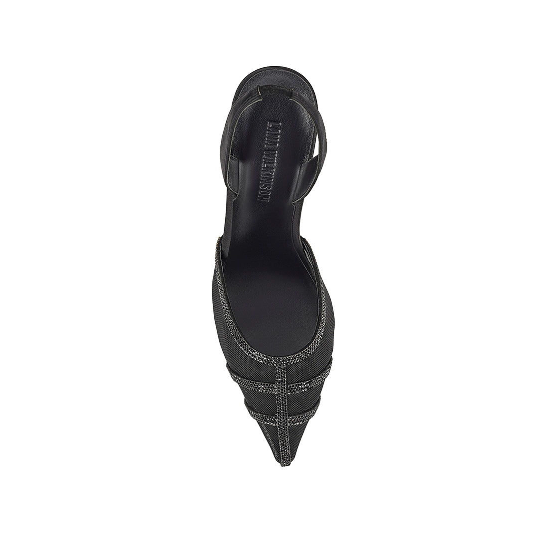 Jade Heel Black Mesh & Satin - Lana Wilkinson