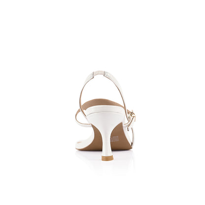 Jemima Sandal White Leather - Lana Wilkinson