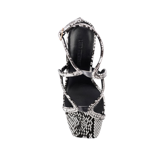 Jordan Sandal Black & White Snake - Lana Wilkinson Official