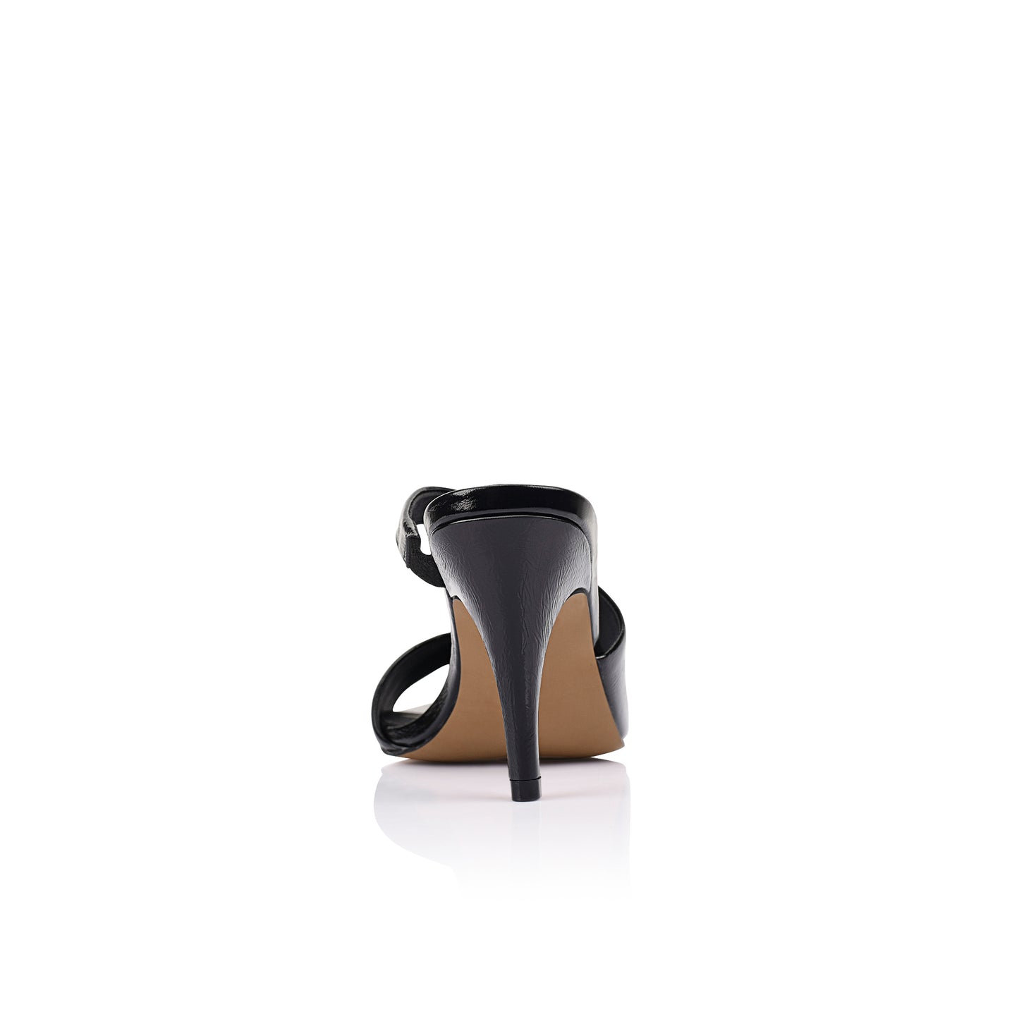 Kelis Sandal Black Crinkle Leather - Lana Wilkinson