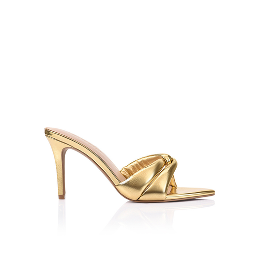 Mae Mule Gold Metallic Leather