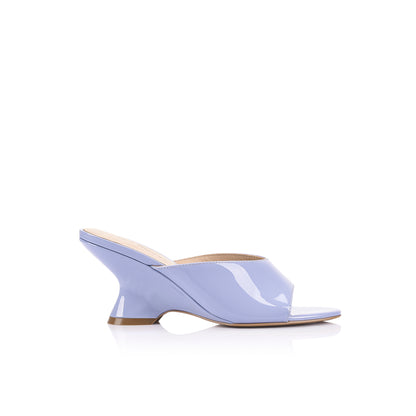 Mia Wedge Periwinkle Patent Leather - Lana Wilkinson