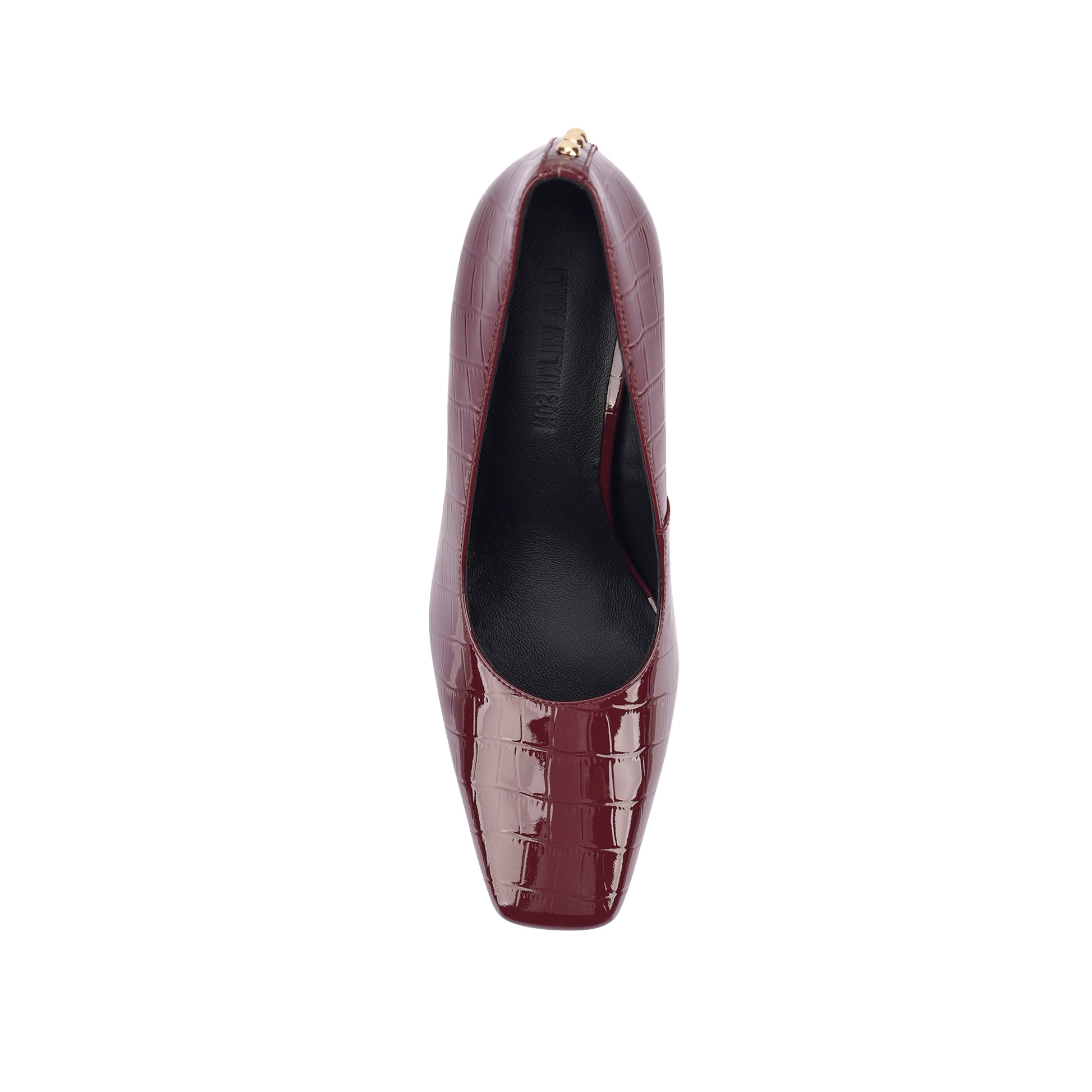 Pearl Pump Cherry Croc Leather - Lana Wilkinson