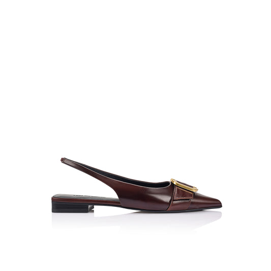 Alison Flat Brown Leather - Lana Wilkinson