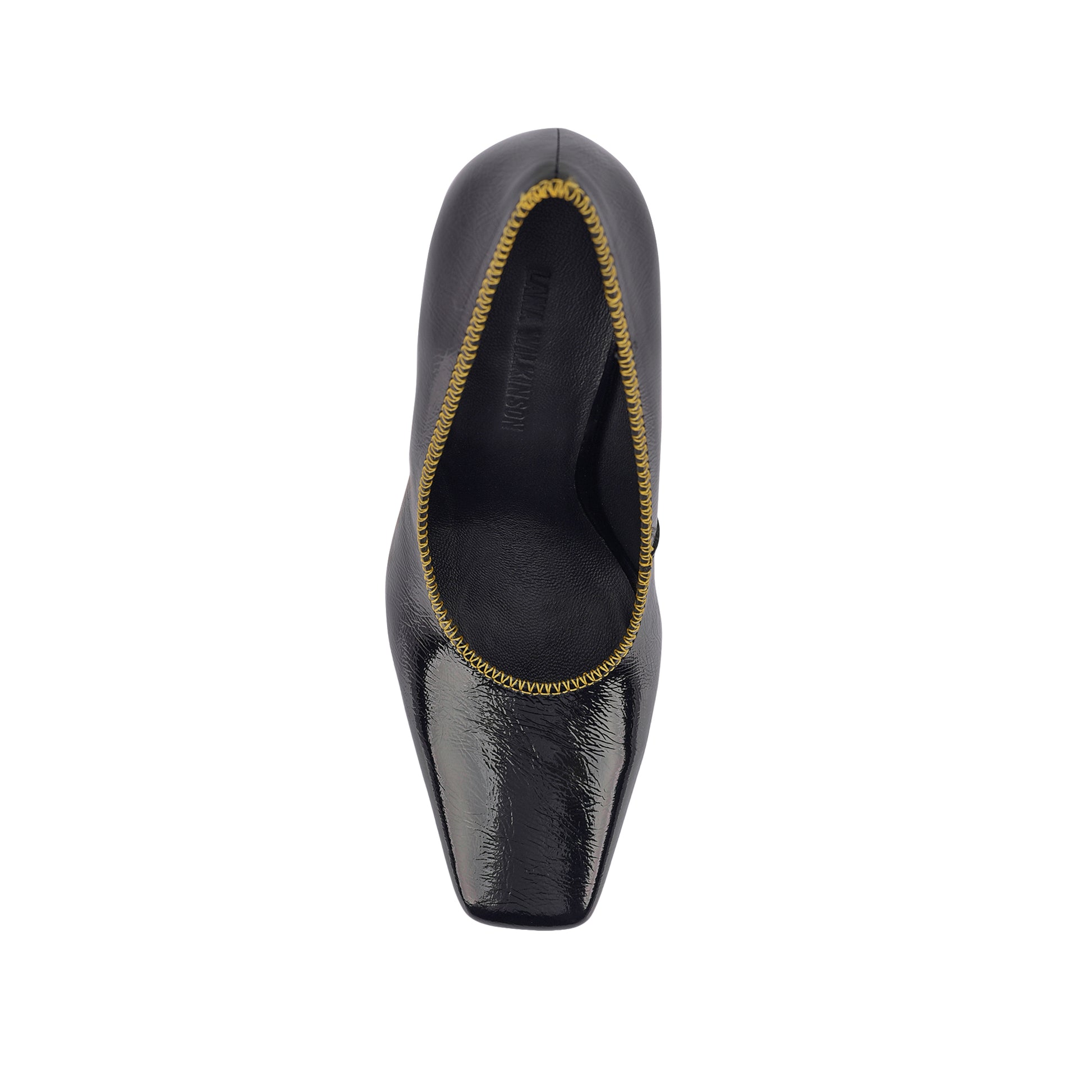 Anthea Pump Black Crinkle Leather - Lana Wilkinson