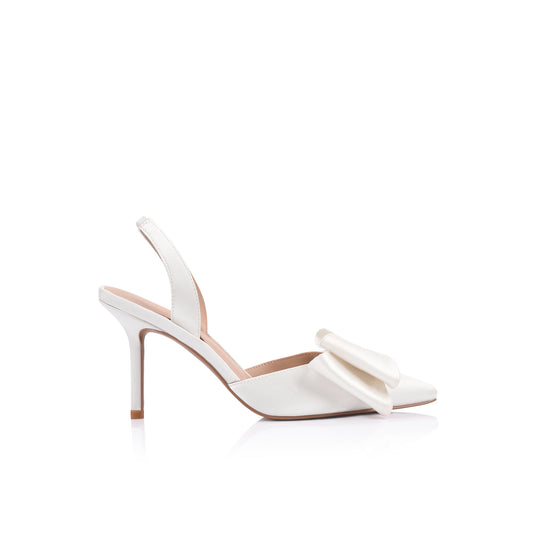Leandra Pump Ivory Satin - Lana Wilkinson