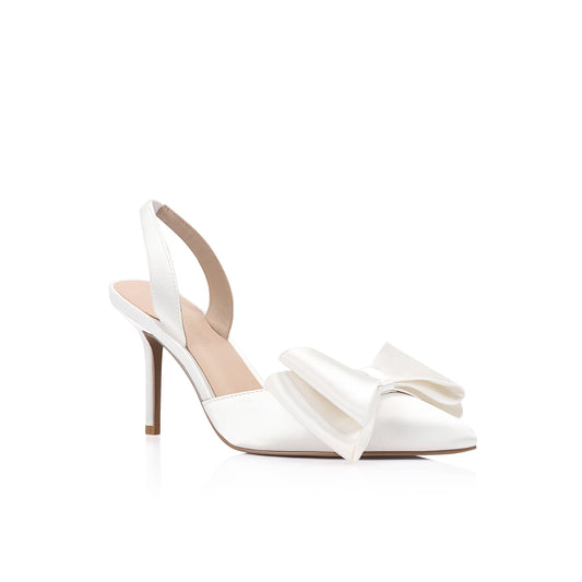Leandra Pump Ivory Satin - Lana Wilkinson