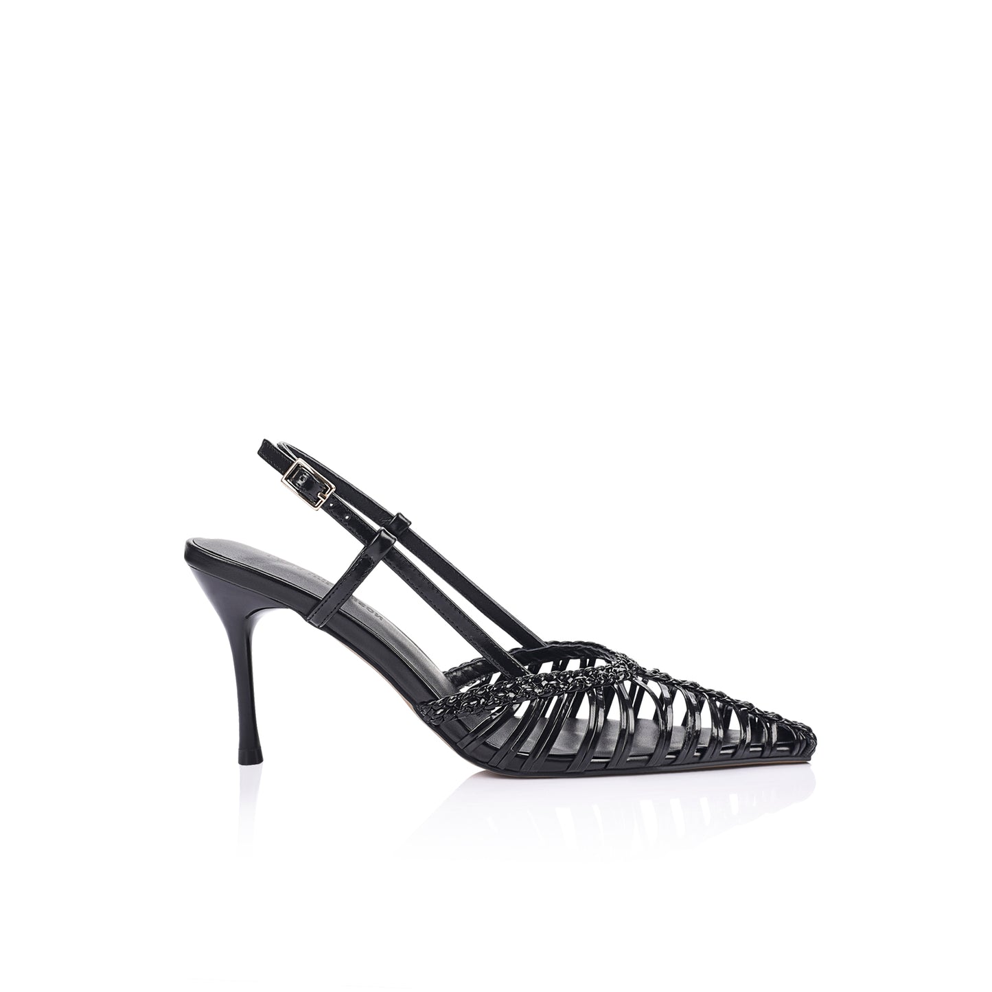 Myrtle Pump Black Braided Leather - Lana Wilkinson