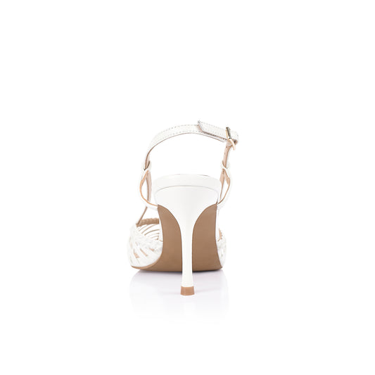 Myrtle Pump White Braided Leather - Lana Wilkinson