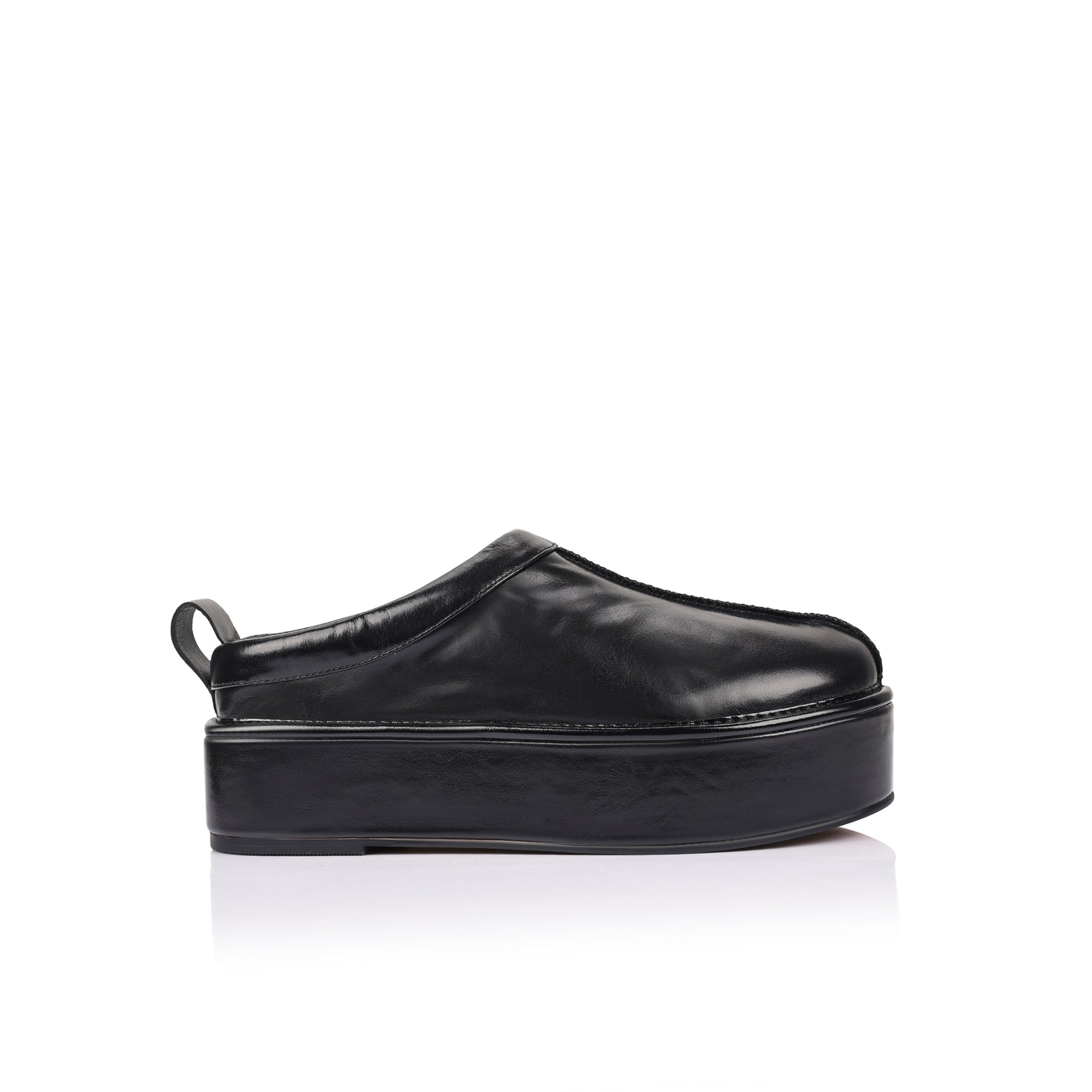 Lola Platform Black Patina Leather - Lana Wilkinson
