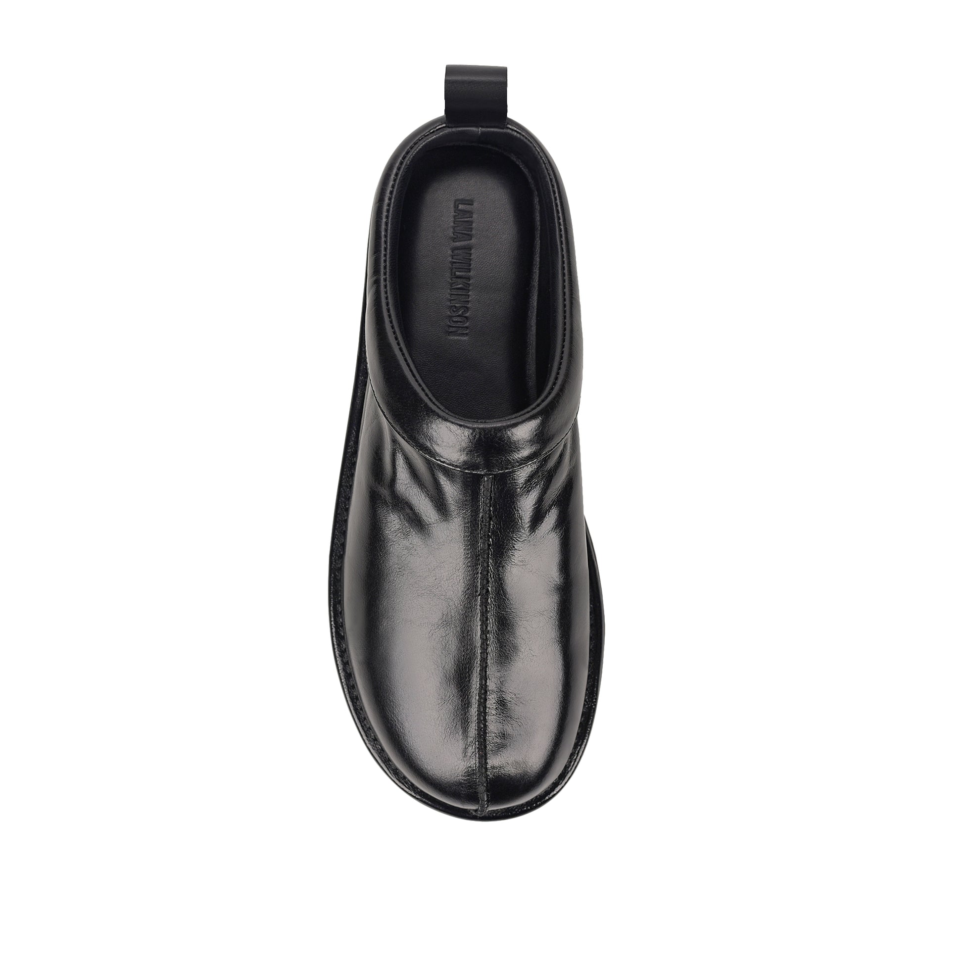 Lola Platform Black Patina Leather - Lana Wilkinson