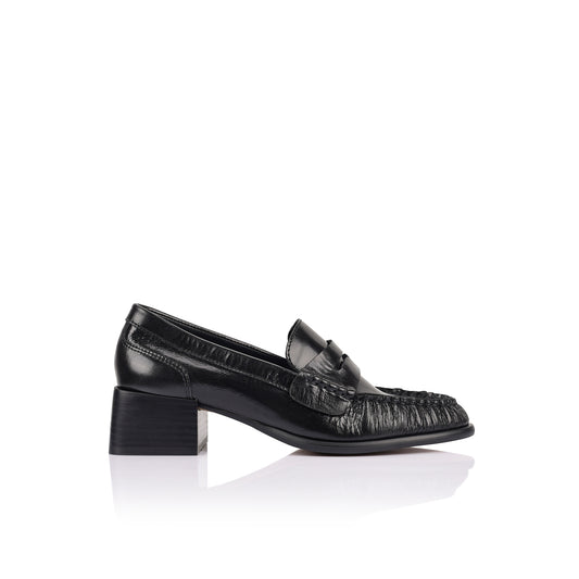 Blair Loafer Black Patina Leather - Lana Wilkinson