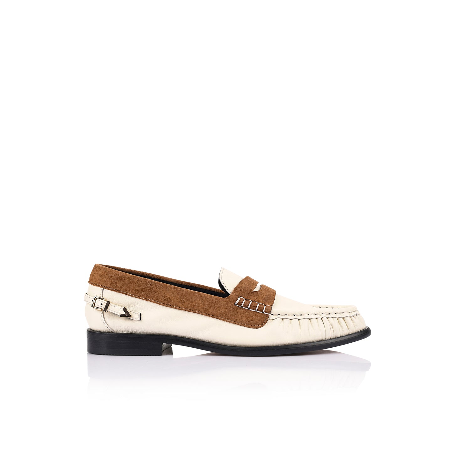 Addison Loafer Brown Suede & Ivory Leather - Lana Wilkinson