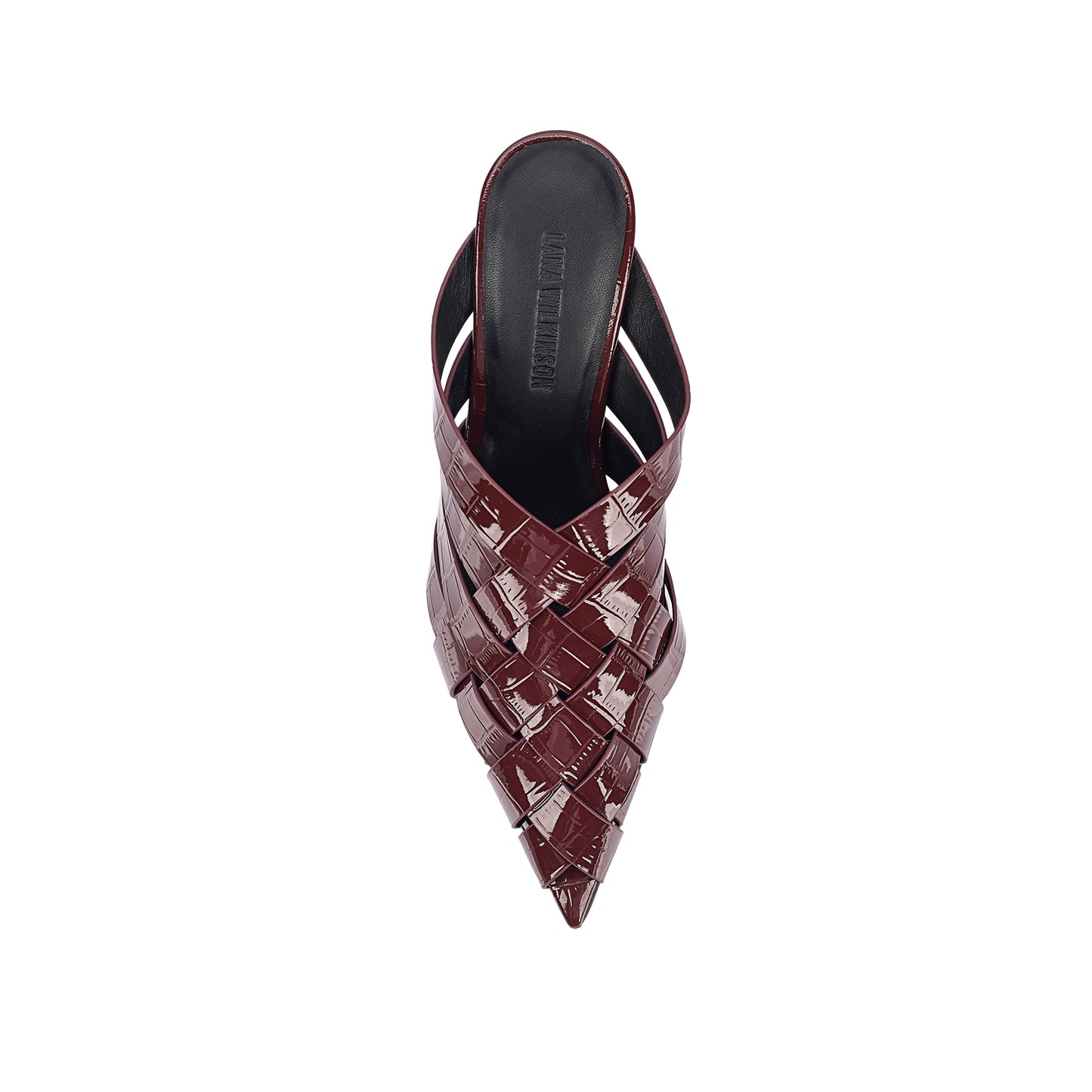 Bronwyn Mule Cherry Croc Leather - Lana Wilkinson