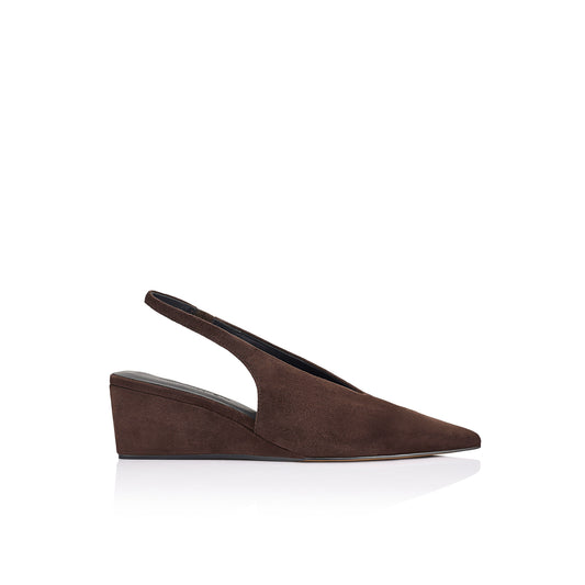 Ayvie Wedge Espresso Suede - Lana Wilkinson