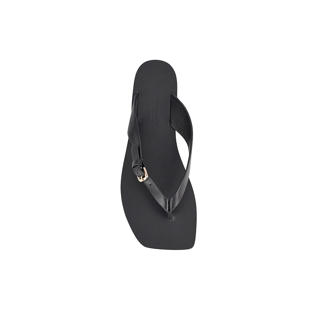 Lesley Flat Black Leather - Lana Wilkinson