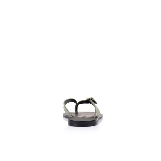 Lesley Flat Olive Leather - Lana Wilkinson