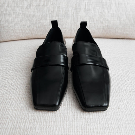 Lora Loafer Black High-Shine Leather - Lana Wilkinson