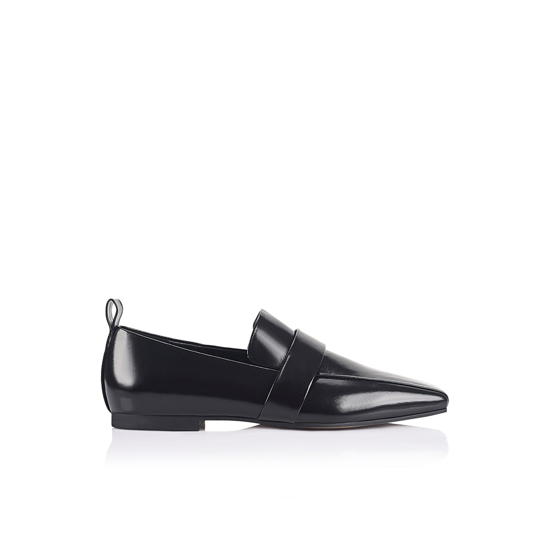 Lora Loafer Black High-Shine Leather - Lana Wilkinson