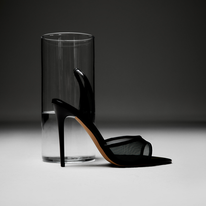 Maddison Black Mesh Sandal - Lana Wilkinson