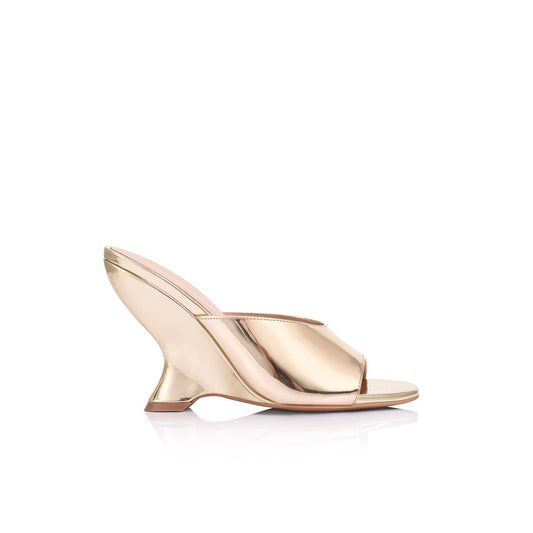 Martha Wedge Gold Metallic Leather