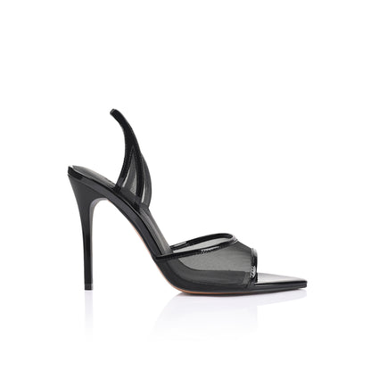 Maddison Black Mesh Sandal - Lana Wilkinson