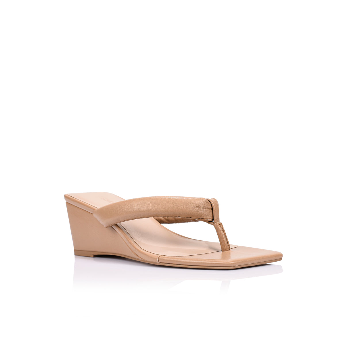 Mandy Wedge Beige Leather - Lana Wilkinson Official