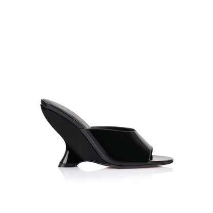 Martha Wedge Black Patent - Lana Wilkinson