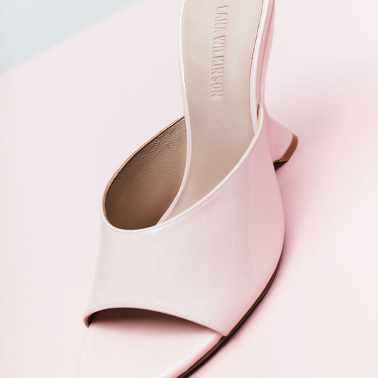 Martha Wedge Blush Pink Patent - Lana Wilkinson