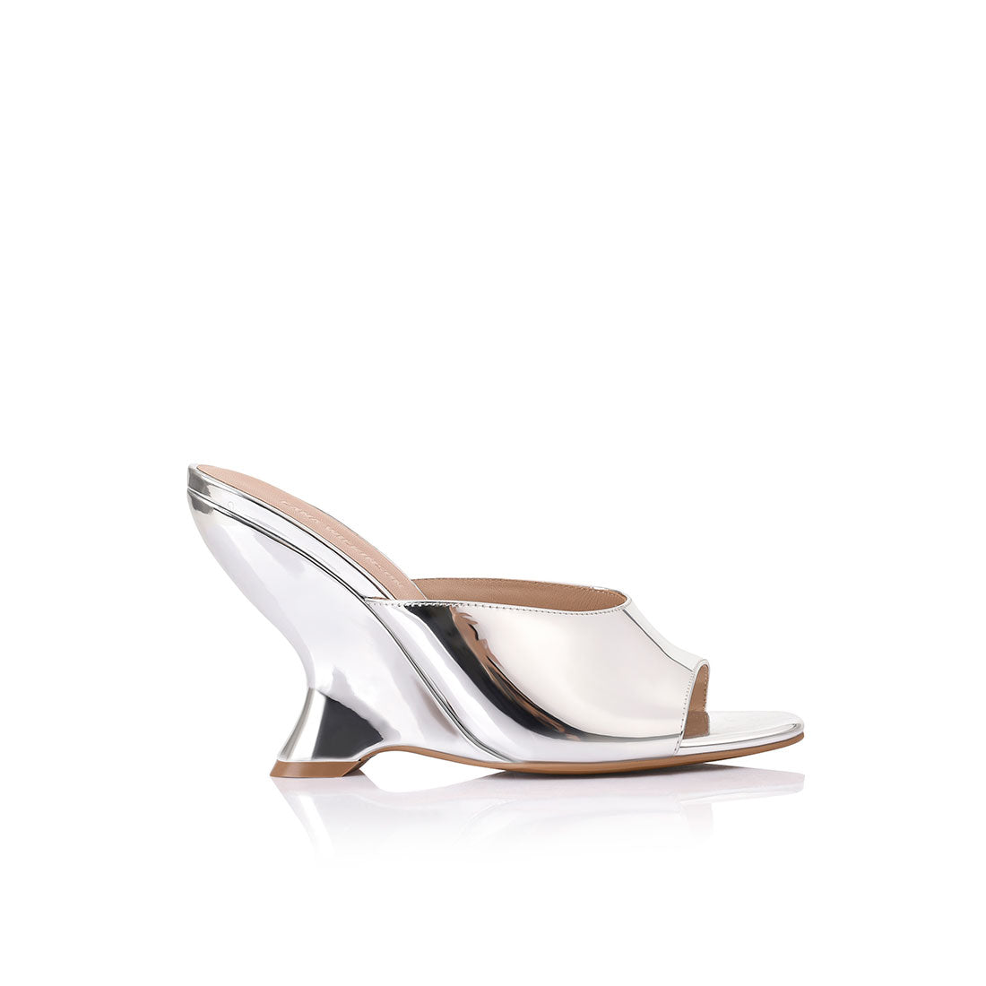 Martha Wedge Silver Metallic Leather - Lana Wilkinson