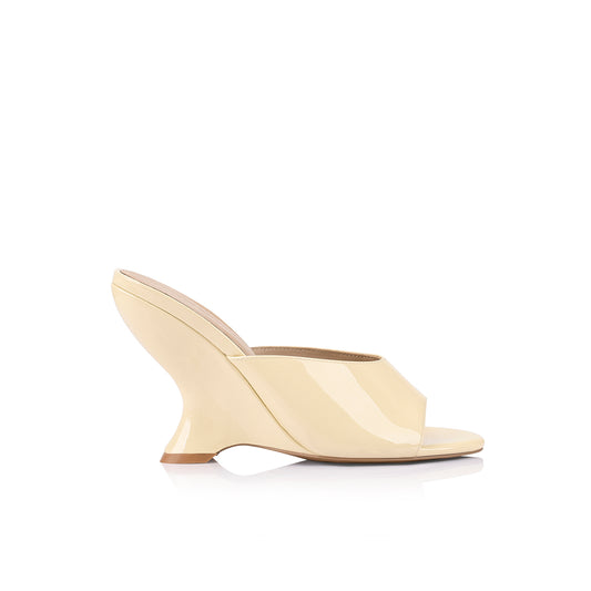 Martha Wedge Butter Patent Leather - Lana Wilkinson