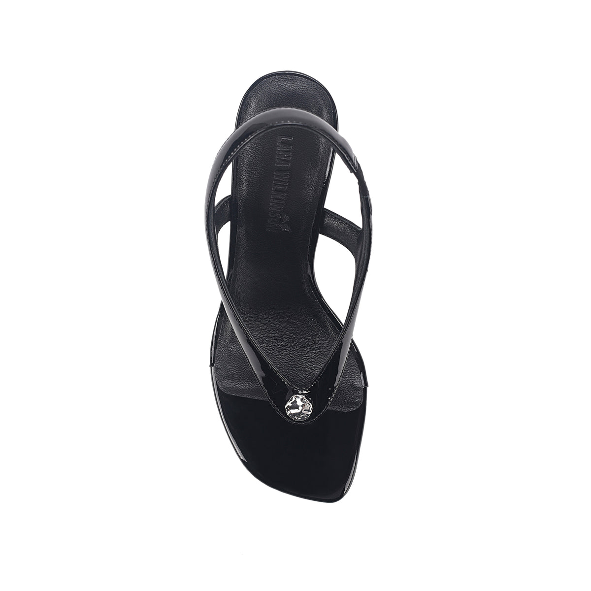 Martine Wedge Black Leather - Lana Wilkinson