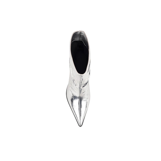 Matthew Boot Silver Metallic Leather - Lana Wilkinson