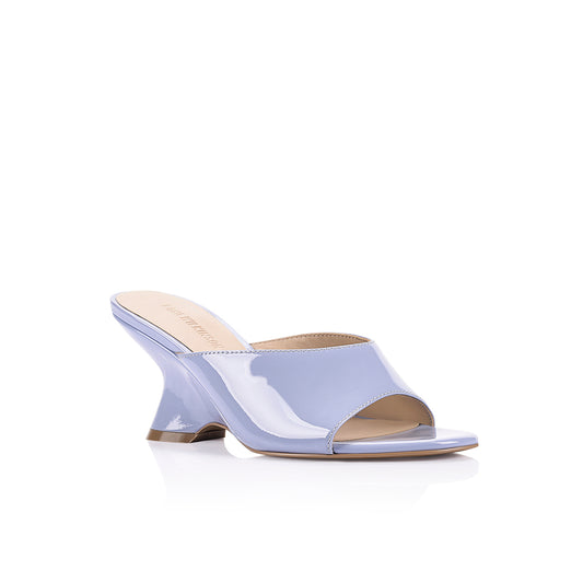 Mia Wedge Periwinkle Patent Leather - Lana Wilkinson