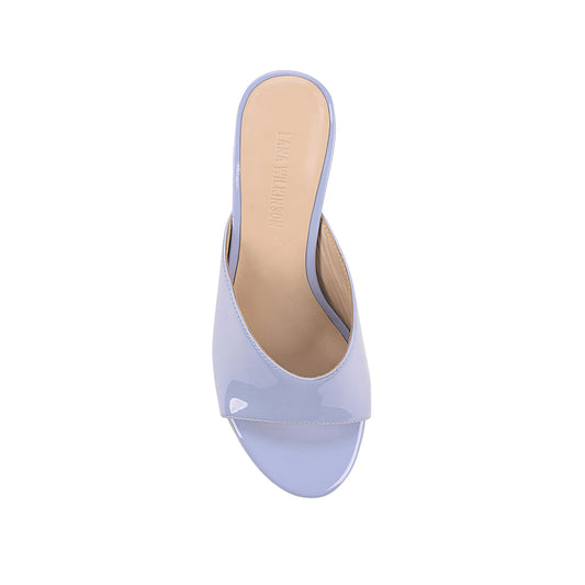 Mia Wedge Periwinkle Patent Leather - Lana Wilkinson