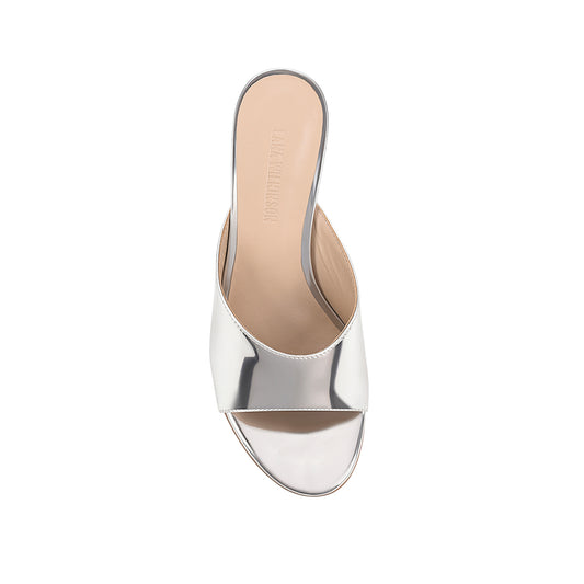 Mia Wedge Silver Patent Leather - Lana Wilkinson