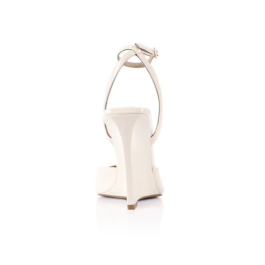 Mona Wedge Ivory Patent Leather - Lana Wilkinson
