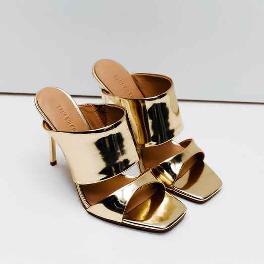 Montana Mule Gold Metallic Leather - Lana Wilkinson