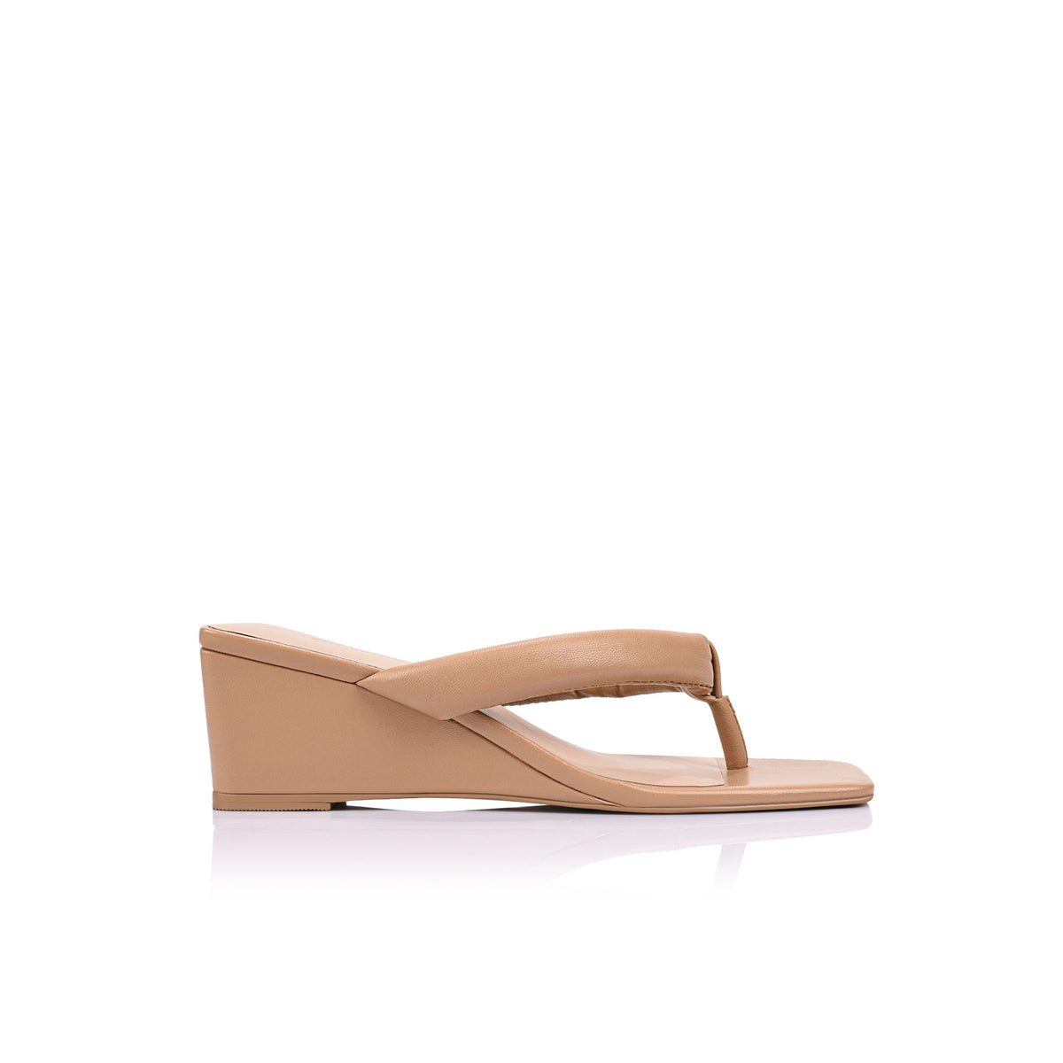 Mandy Wedge Beige Leather - Lana Wilkinson Official