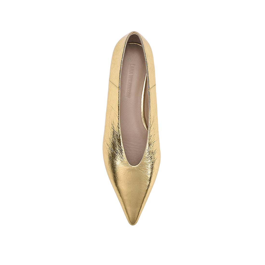Piper Flat Gold Metallic Leather - Lana Wilkinson