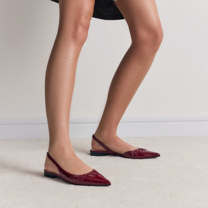 Bridie Flat Wine Patent Leather